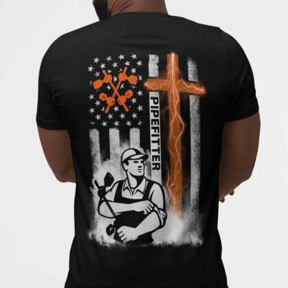 Faith Flag Pipefitter Apparel - Cross & Patriot