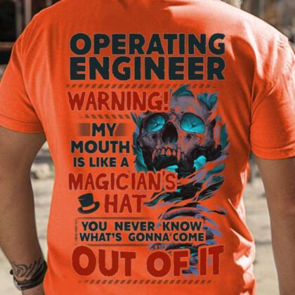 Funny Operating Engineer Shirt - Magician Mouth Skull