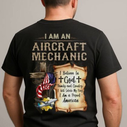 God Family Country - Aircraft Mechanic Patriotic Faith