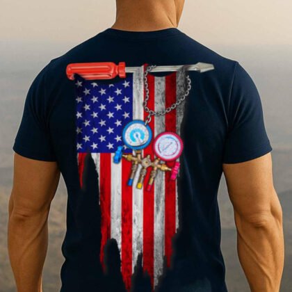USA Flag Tools HVAC Apparel - Technician Pride